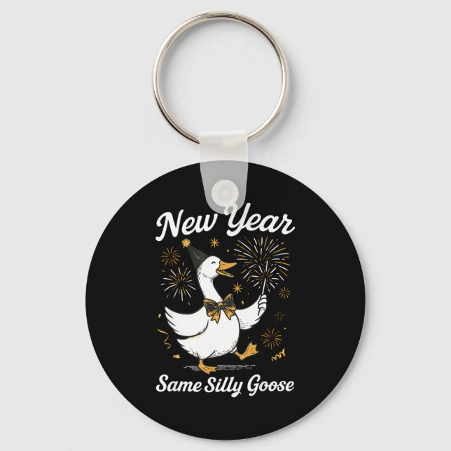 Chaveiro Funny New Year Same Silly Goose Happy New Year 202 (Frente)
