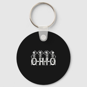 Chaveiro Funny O-h-i State Skeleton Ohio Halloween Vintag
