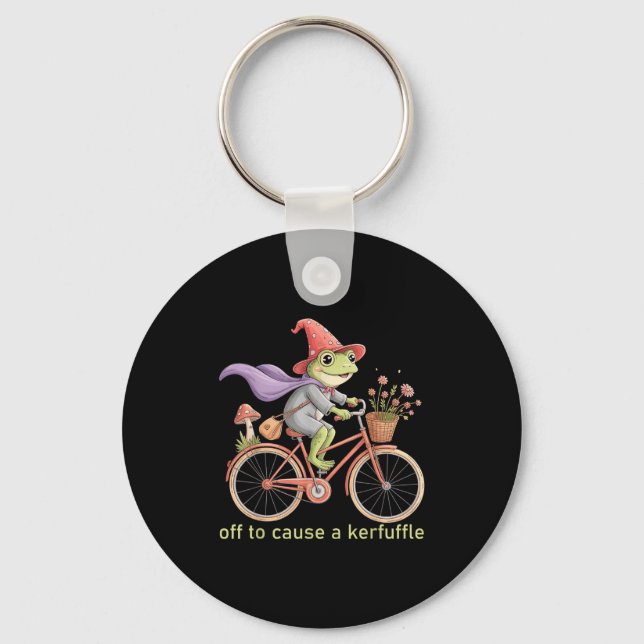 Chaveiro Funny Off To Cause A Kerfuffle Whimsical Wizard Fr (Frente)