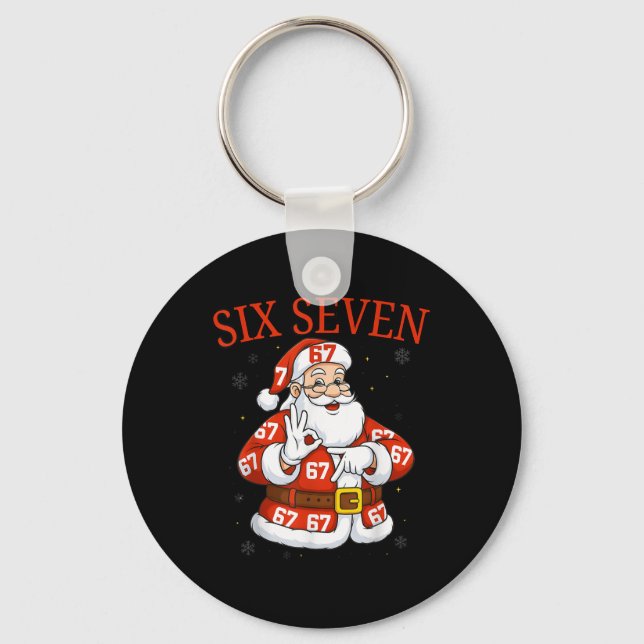 Chaveiro Funny Papai Noel 67 Seis Sete Meme Natal Férias Te (Frente)