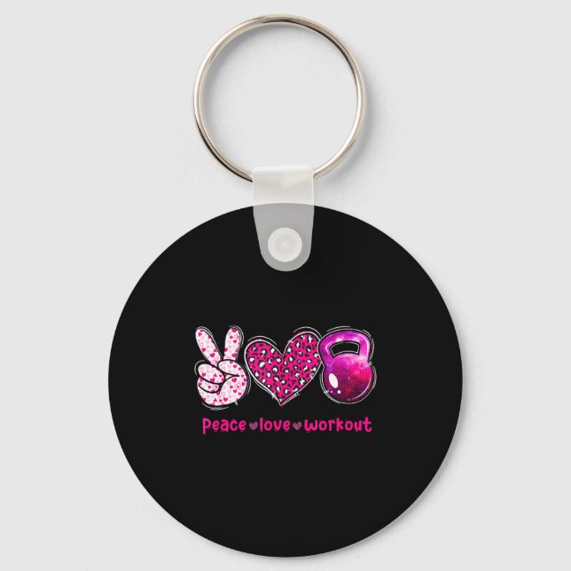 Chaveiro Funny Peace Love Workout Gym Lifting Gymer Valenti (Frente)