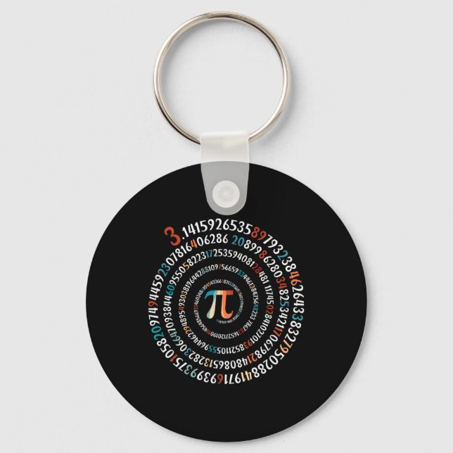 Chaveiro Funny Pi Day 3.14 Pi Symbol Spiral Number Math Lov (Frente)
