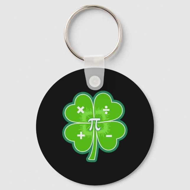 Chaveiro Funny Pi Day Math Patricks Day Luck Shamrock Green (Frente)