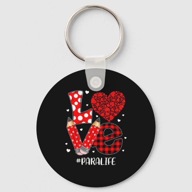 Chaveiro Funny Plaid Heart Love Para Life Valentine Day Chr (Frente)