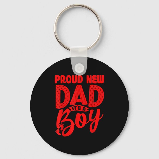Chaveiro Funny Proud New Dad It's A Boy Gift For Men Cool N (Frente)