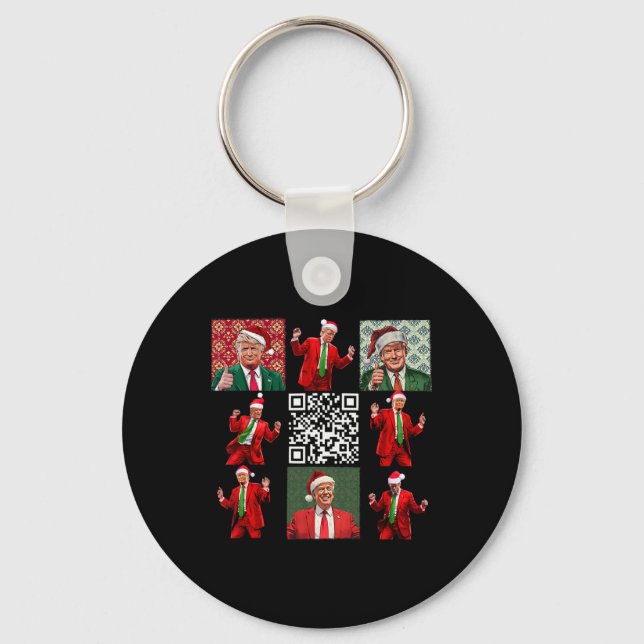 Chaveiro Funny Qr Presidente Trump Christmas Dance M (Frente)