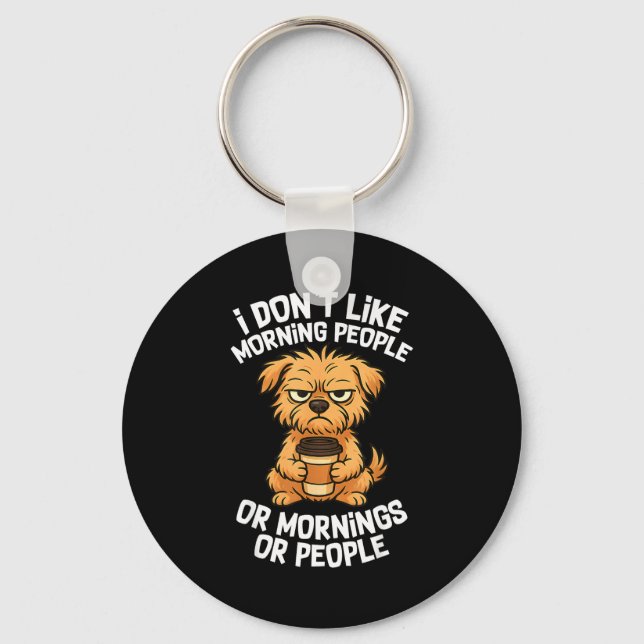 Chaveiro Funny Quote Coffee Sleepy Cute Dog Puppy Lover Gif (Frente)