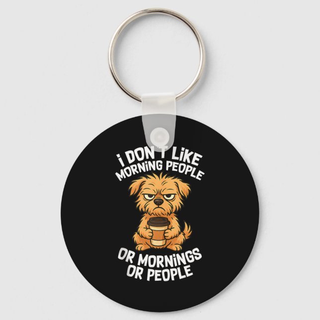 Chaveiro Funny Quote Coffee Sleepy Cute Dog Puppy Lover Gif (Frente)