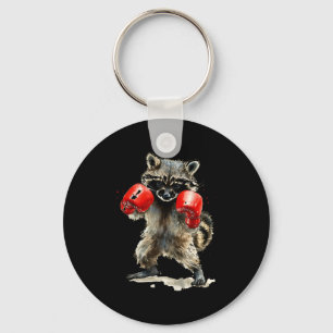 Chaveiro Funny Raccoon Costume Esporte Boxando Luvas Amante