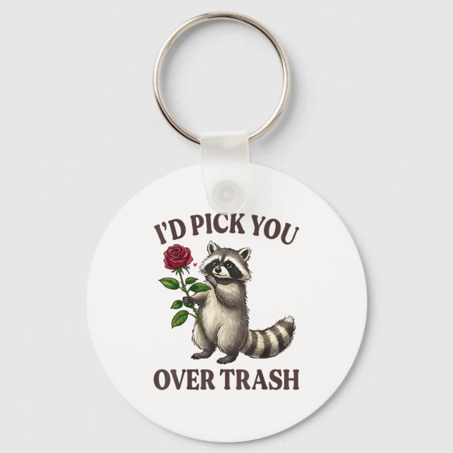 Chaveiro Funny Raccoon I’d Ck You Over Trash Valentines Day (Frente)