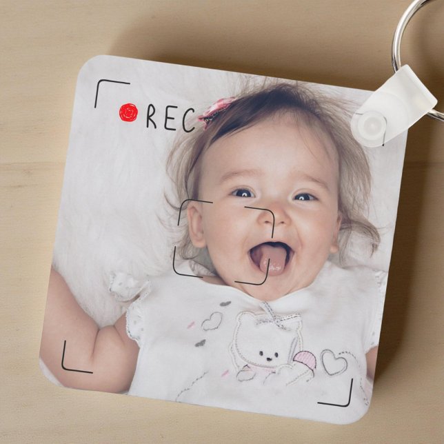 Chaveiro Funny Record Red Dot Custom Photo (Criador carregado)