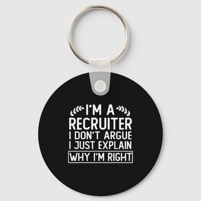 Chaveiro Funny Recruiter Design Saying_ I M A Recruiter I D (Frente)