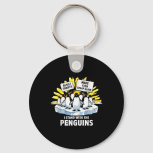Chaveiro Funny Resiste Pinguins Protestando Contra Tarifas