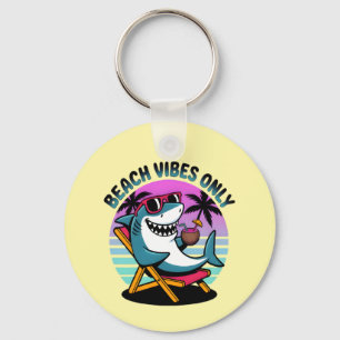 Chaveiro Funny Retro Summer Shark Beach Apenas Vibes