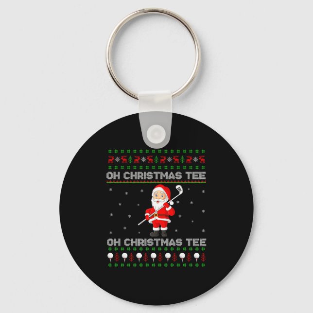 Chaveiro Funny Santa Playing Golf Srts Christmas  (Frente)