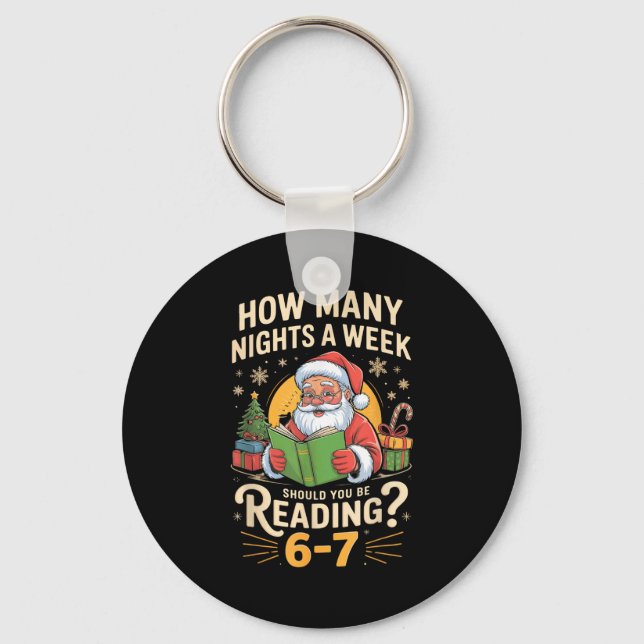 Chaveiro Funny Santa Reading 67 Meme Tee Christmas Teacher  (Frente)