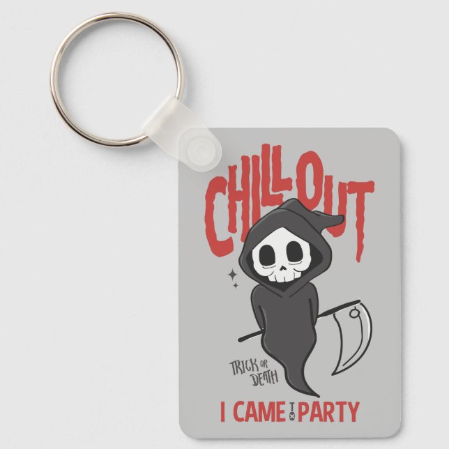 Chaveiro Funny Sarcastic Grim Reaper Halloween Party Keycha (Frente)
