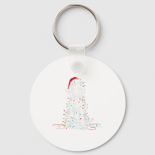 Chaveiro Funny Sheepadoodle Christmas Graphics Dog Lights L (Frente)