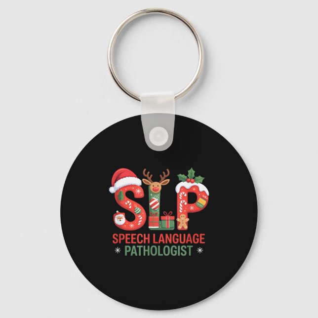 Chaveiro Funny Slp Christmas Speech Language Pathologist Ho (Frente)
