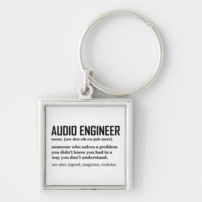 Chaveiro Funny Sound Engineer Audio Engineering Definition (Frente)