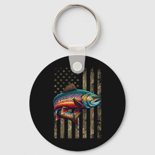 Chaveiro Funny Speckt Brook Trout Bandeira Americana