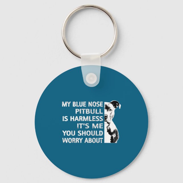Chaveiro Funny Tbull Quote Blue Nose Tbull Design Cool Dog  (Frente)