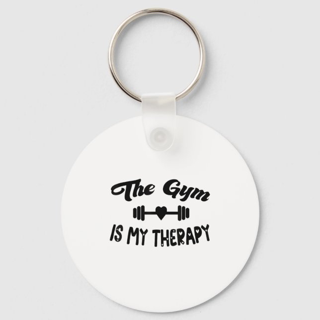 Chaveiro Funny The Gym Is My Therapy Motivational Fitness L (Frente)