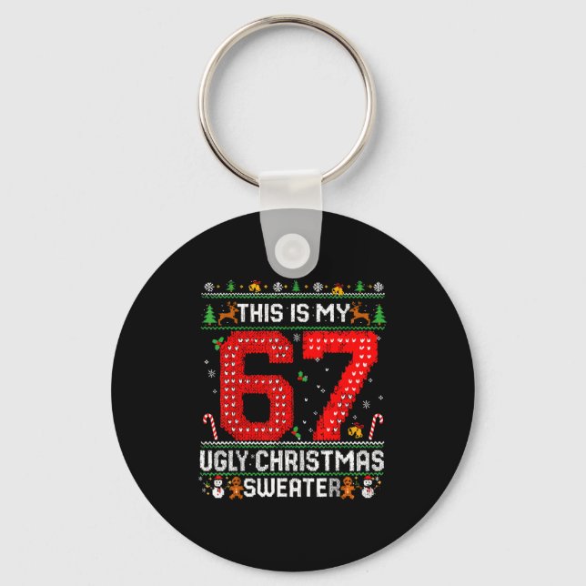 Chaveiro Funny This Is My 67 Ugly Christmas Sweater Xmas Ma (Frente)