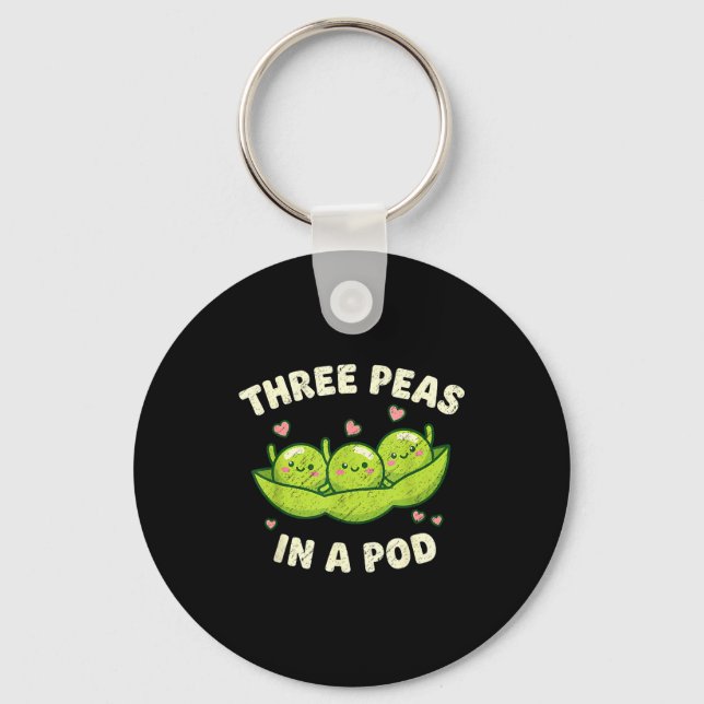 Chaveiro Funny Three Peas In A D Cute Kawaii  (Frente)