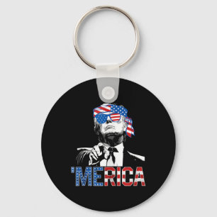 Chaveiro Funny Trump 4 De Julho Merica American Flag Sungl