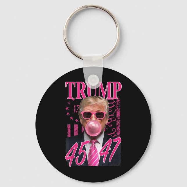 Chaveiro Funny Trump Bubble Gum 1776 Pink Flag (Frente)