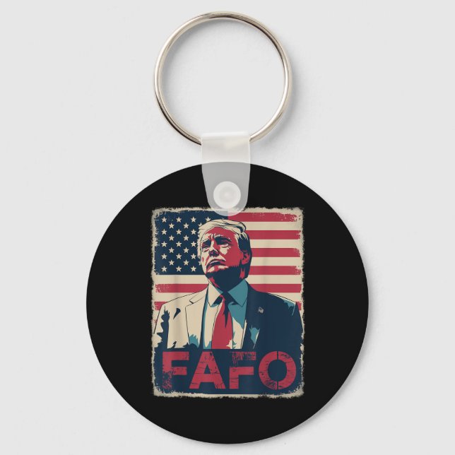 Chaveiro Funny Trump Fafo F Por Aí Descubra O Sinalizador R (Frente)