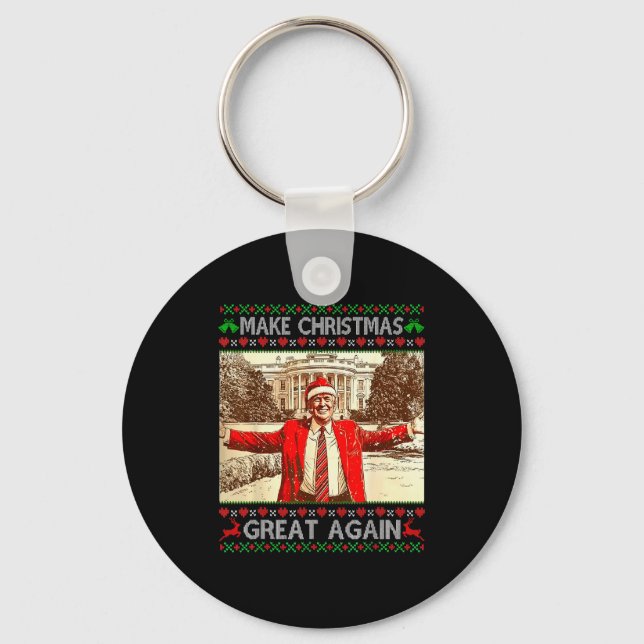 Chaveiro Funny Trump Make Christmas Great Again Xmas Family (Frente)