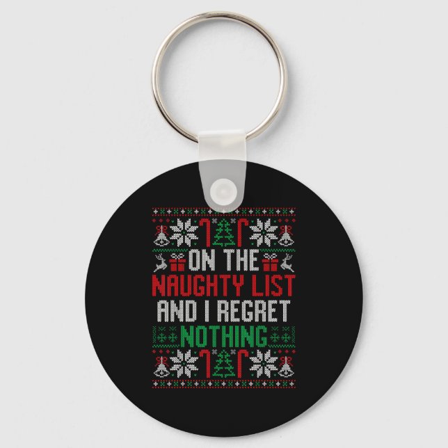 Chaveiro Funny Ugly Christmas I Regret Nothing Xmas Gift  (Frente)