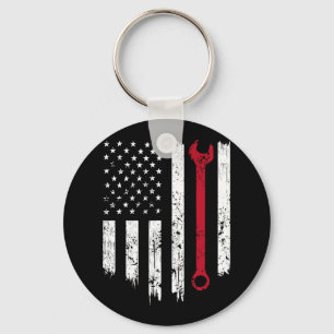 Chaveiro Funny Vintage Mechanic Afastou a bandeira american