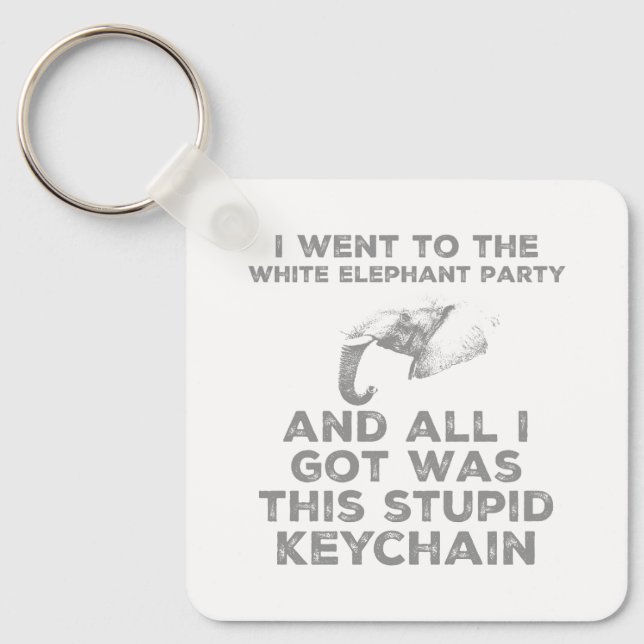 Chaveiro Funny White Elephant Christmas Party Design  (Frente)
