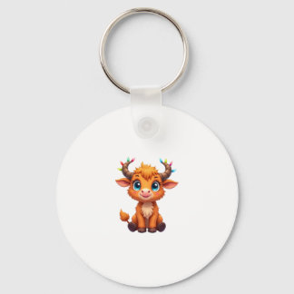 Chaveiro Funny Xmas Cow Lights Boys Girls Cute Highland Cow