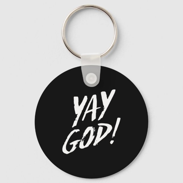 Chaveiro Funny Yay God Graphic Jesus Christian Religion Gif (Frente)