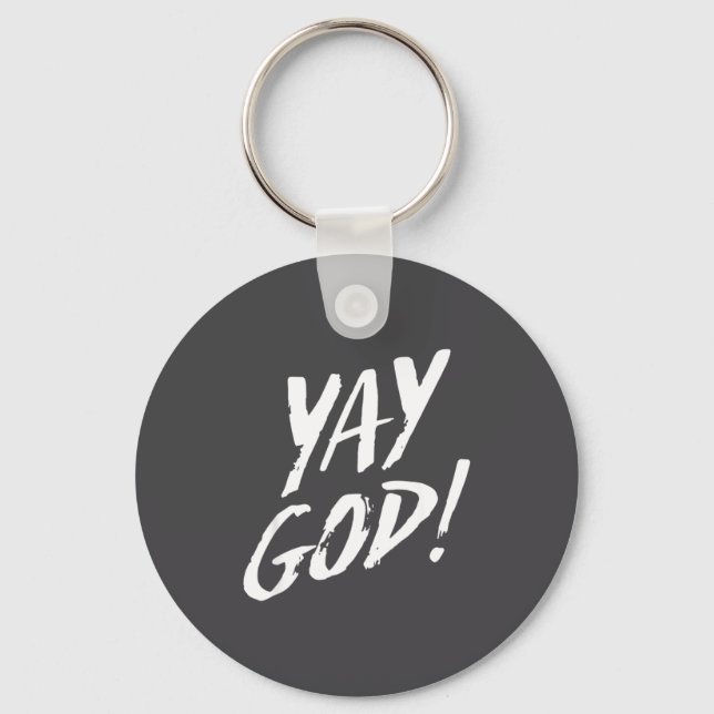 Chaveiro Funny Yay God Graphic Jesus Christian Religion Gif (Frente)