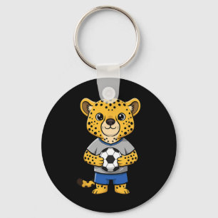 Chaveiro Futebol Bonito Guepardo Jogador de Futebol Animal