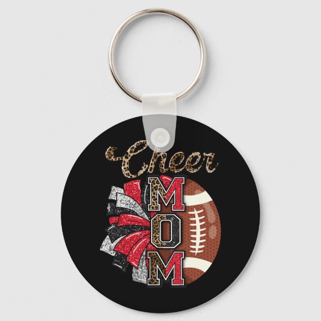 Chaveiro Futebol Chee Mãe Red Black Pom Leopard (Frente)