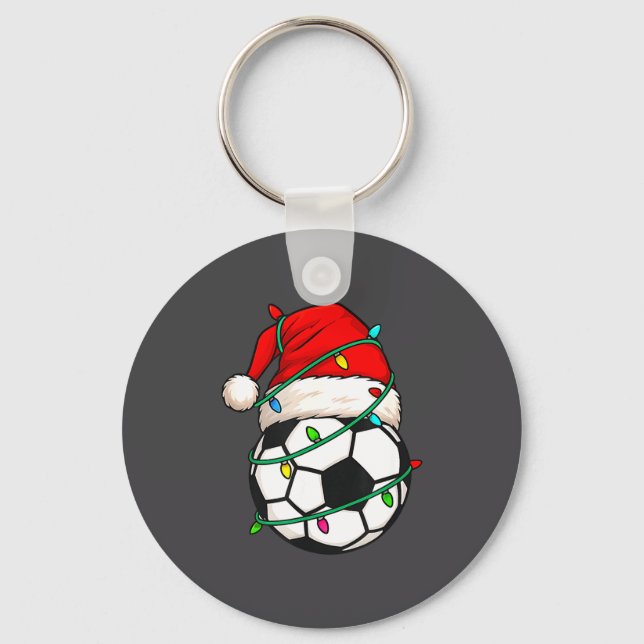 Chaveiro Futebol Com Chapéu de Papai Noel Presente Divertid (Frente)