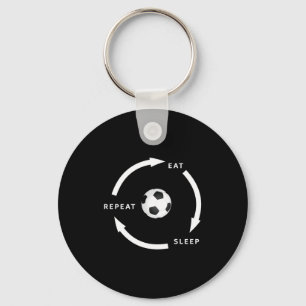 Chaveiro Futebol Comer Dormir Repetir Dito de Fã de Esporte