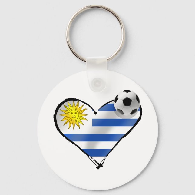 Chaveiro Futebol de futebol do Uruguai - presentes de amo (Frente)