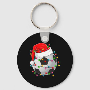 Chaveiro Futebol de Natal Ball Santa Hat Engraçado Esporte