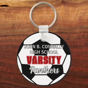 Chaveiro Futebol de Varsity Vermelho Personalizado para o E