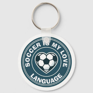 Chaveiro Futebol é minha linguagem do amor; Coração de amor