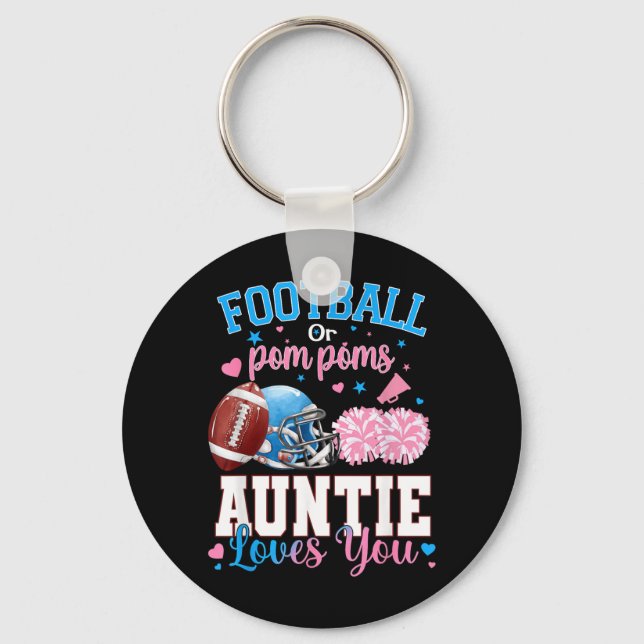 Chaveiro Futebol Ou Pom Poms Tia Ama Bebê Gênero (Frente)