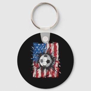 Chaveiro Futebol Patriótico 4º De Julho Homens Usa Bandeira