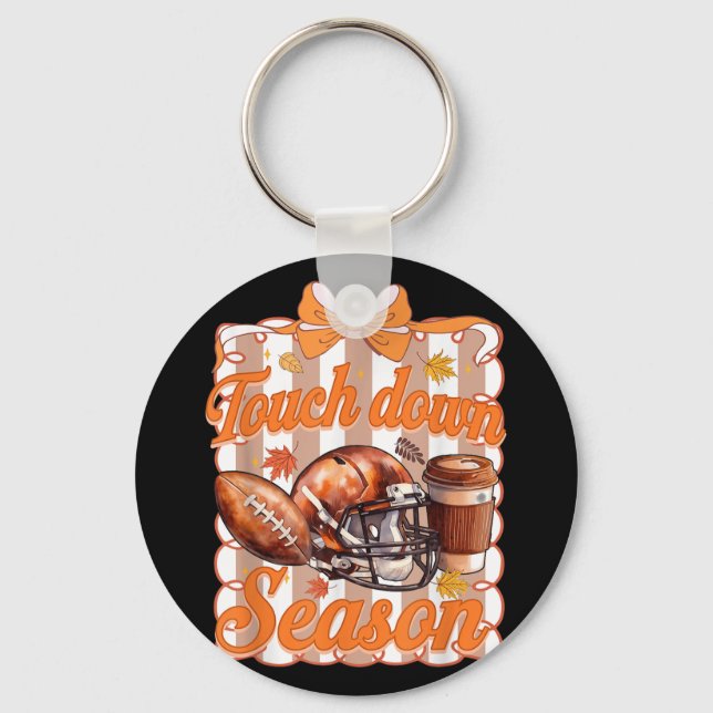 Chaveiro Futebol Touchdown Season, Fall Football Coquette, (Frente)